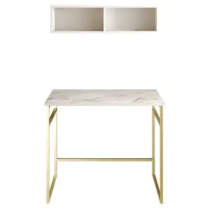 541HDL1108 Биро Gama - White, Gold
