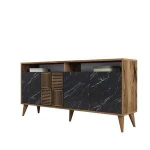 845HCT5334 Комода Milan 160 - Walnut, Black Marble