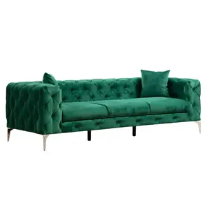 071-001352 PWF-0579 тросед Chesterfield зелена ткаенина