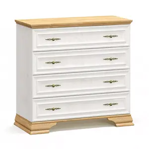 173-000028 Фиокар Jaden боја златен даб-бела антик 93.5x39x88.5cm