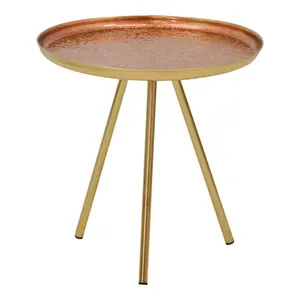 287-000014 Помошна масичка Jacksie бронза-златна D46x48cm