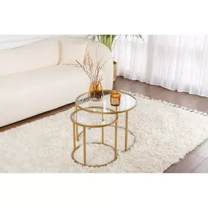 706CLN1182 Клуб маса Gold-Transparent-60-42