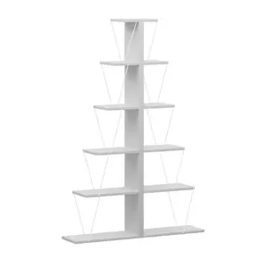 225-000042 Полица за книги mini Tars Бела 130x22x146cm