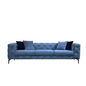 071-001430 PWF-0579 тросед Chesterfield светло сина ткаенина