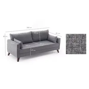 825BLC1499 Софа Bella Sofa For 3 Pr - Grey
