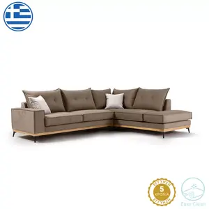 168-000009 Luxury II аголна софа лев агол мока-крем ткаенина
