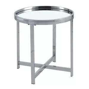 138-000019 Помошна маса Tristan silver-glass silver