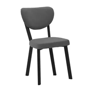 190-000059 Стол Joley темно сив кадифе-црн метал 45x39x86.5см