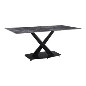 278-000018 Трпезариски сет Tafel црна 180x90x76cm