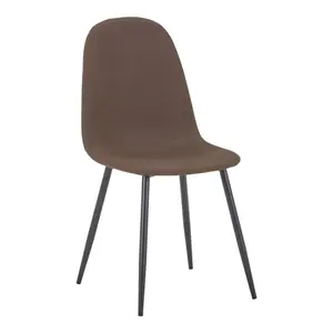 327-000006 Стол Bella кафена ткаенина-црн метален ногарки 43x52x88см