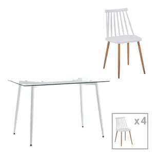 200-001237 Трпезариски сет Quana-Aurora Transparent 120x70x75cm
