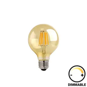 342-000076 LED сијалица G80 8W димирачка килибар