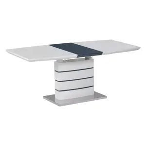 029-000264 Проширлива маса Darsile бела со сива-углен140-180x90x76см