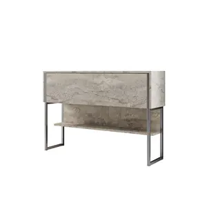 618BLY1412 Комода Luxe - Travertine, Silver