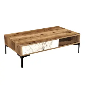 845HCT5267 Клуб Маса Istanbul - Walnut, White Marble
