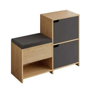 855DTE5167 Плакар за претсобје Haven Shoe Bench - Oak, Anthracite