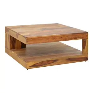 376-000014 Клуб маса Stolic – метална рамка и природно дрво 90x90x40см