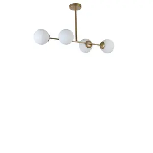 846STL5154 Лустер Yeni Favori 4 Lü Eskitme Beyaz Camlı Avize