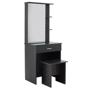 249-000027 Тоалетна маса со огледало Zelia во боја венге eo 60x40.5x151cm