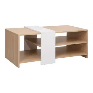 225-000067 Клуб маса Cozeto Coffee Table природна/бела 100x53x41.5см