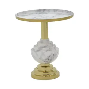 287-000006 Помошна масичка Cogent Inart сива D41x44cm