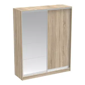 361-000052 Двокрилен плакар Aparador со лизгачки врати и огледало сонома 180x60x220см