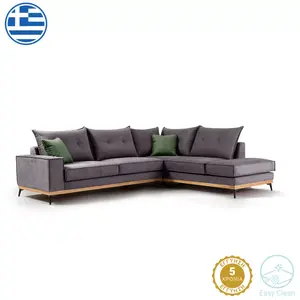 168-000011 Luxury II аголна софа лев агол темно сива-темно зелена