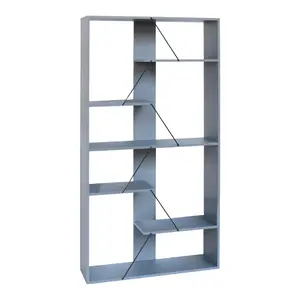 304-000010 Полица за книги Tars сива-црна 84x25.5x154.5cm