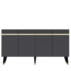 475OLV1739 Комода Defne - Anthracite, Gold