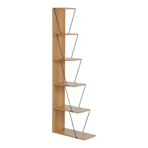 225-000026 Полица за книги mini Tars сонома-црна 50x22x150cm