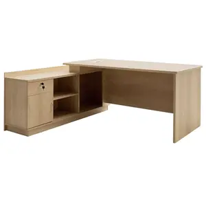 069-000027 Работна маса Amazon L-облик – 180x160x76 см, боја сонома (агол од лева страна)