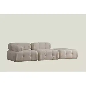 560ARE1904 Софа Doblo 3 Seater ( L1-O1-Pouffe) Cream Bouclette