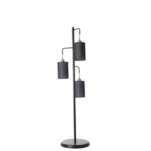 534LUN4560 Подна ламба Jozef 3 Lü Siyah Hasır Siyah Abajurlu Lambader