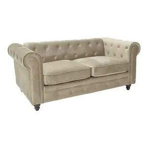 074-000028 Incredible двосед Chesterfield беж сомот