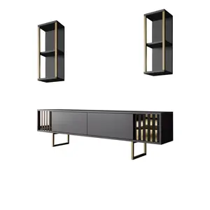 618BLY1163 Комплети за дневна соба Gold Line - Anthracite, Gold