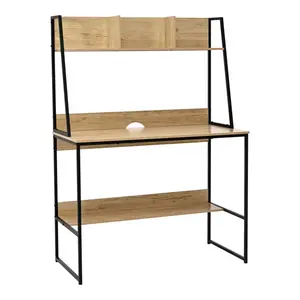 375-000011 Биро Herbey oak-black 100x48x139cm