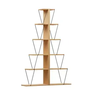 225-000040 Полица за книги mini Tars сонома-црна 130x22x146cm