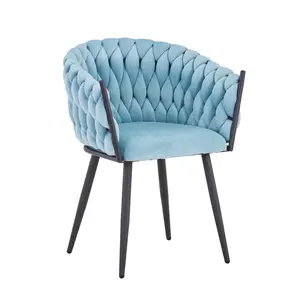 327-000023 Vivian armchair сина кадифе-ногарки црн метал 61x55x80cm