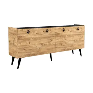 197-000207 Buffet Jeslie меламин даб-темно сива 180x40x79cm