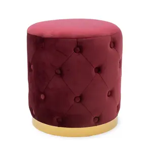 110-000006 Табуретка Cora red velvet - golden metal