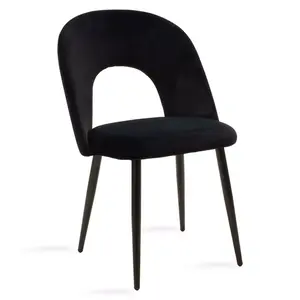 101-000003 Столица Jonah 55x57x85см – црна велур / црни метални ногарки