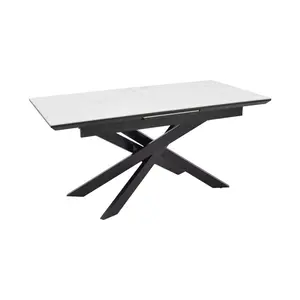 101-000107 Клуб маса Rogemi сива мдф-црн метал 160-200x90x75см
