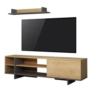 119-001228 ТВ комода Saloon темна сива-даб 160x35.5x44cm