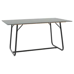 101-000075 Трпезариска маса Revello black marble- metal black leg
