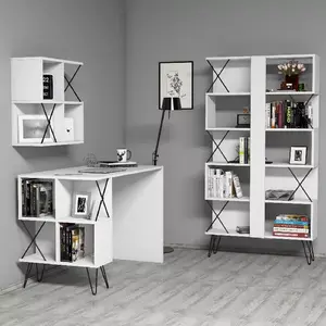 845HCT3831 Работно биро + Полица за книги + Ѕидна полица KANBERA