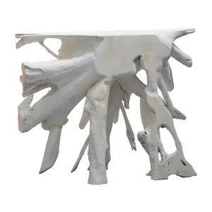 238-000006 Console Lyle рачно изработено масивно дрво бело 100x38x80cm