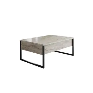 618BLY1353 Клуб Маса Luxe - Travertine, Black