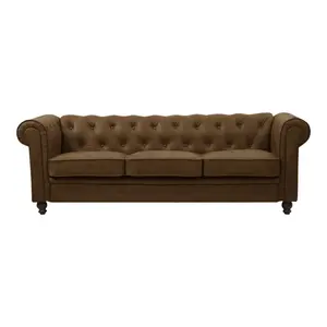 074-000057 Incredible тросед Chesterfield антик кафеава ткаенина