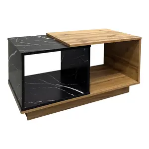 049-000110 Клуб маса Fetix 90x45x45см – сонома / црн мермер