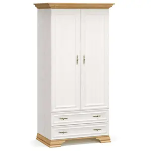 173-000030 Плакар Jaden двокрилен боја златен даб-бело антик 101x62x197,5cm